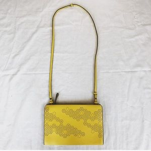 ZARA Yellow Clutch with Lazercut Details